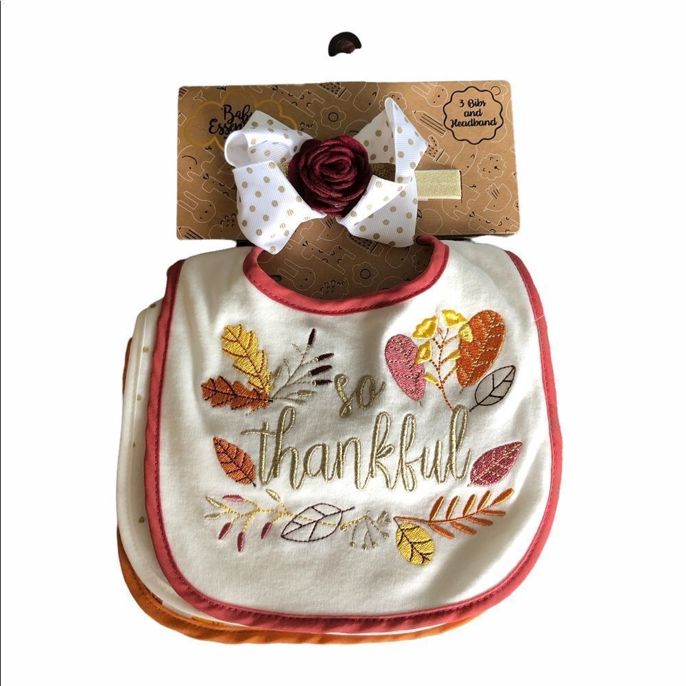 Thanksgiving Bibs and Headband Set